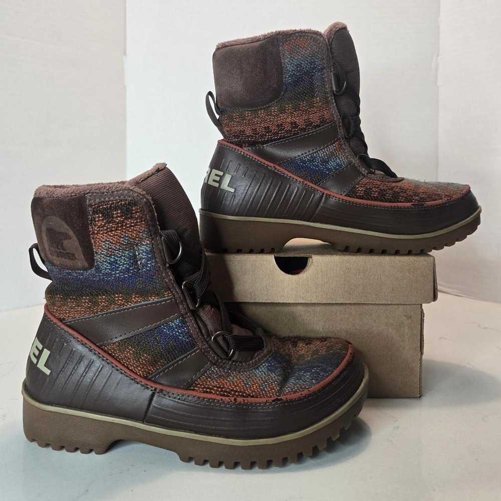 Sorel Tivoli II Aztec Blanket Tobacco Brown Winter Boots Womens Size 6